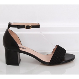 Černé sandály na vysokém podpatku 8160 Black černý 1