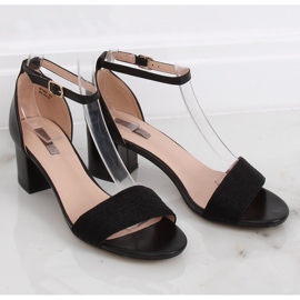 Černé sandály na vysokém podpatku 8160 Black černá 2