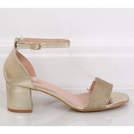 Zlaté sandály na vysokém podpatku 8160 Gold zlatý 1