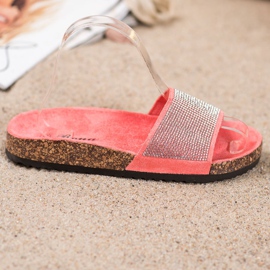 Bona Pantofle s krychlovým zirkonem růžový 2 Bona Pantofle s krychlovým zirkonem růžový 2