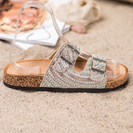 Bona Stylové pantofle se sponou zlatý 2