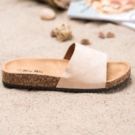 Nio Nio Klasické pantofle na platformě hnědý 2