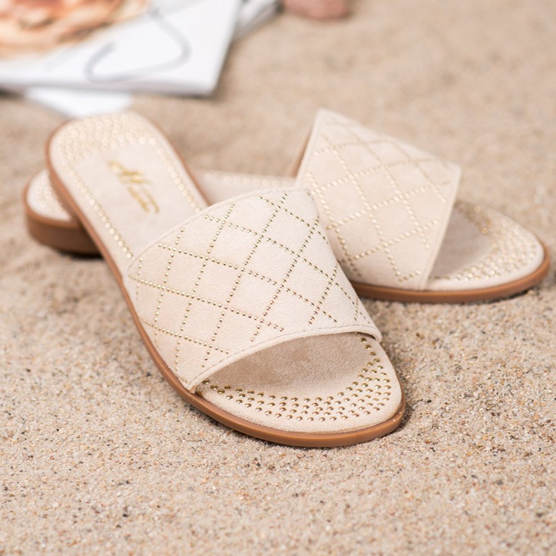 SHELOVET Elegantní semišové pantofle hnědý 2