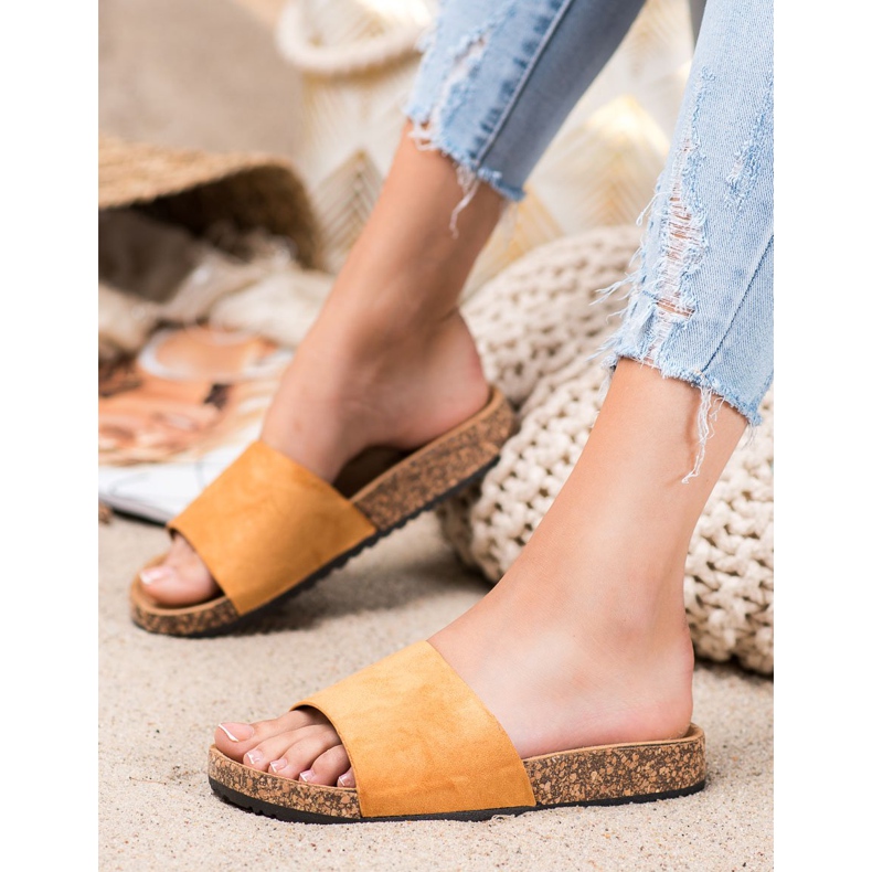 Nio Nio Klasické pantofle na platformě hnědý 2