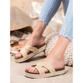 SHELOVET Pohodlné pantofle pro volný čas hnědý 2