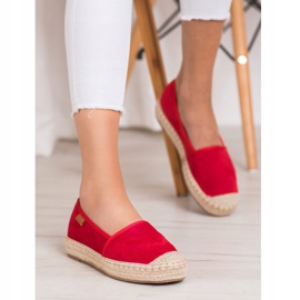 Goodin Prolamované espadrilky červené 4