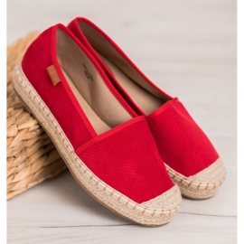 Goodin Prolamované espadrilky červené 3