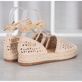 Bella Star Svázané espadrilky na platformě béžový 1