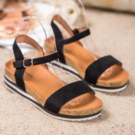 Renda Neformální semišové sandály černá 1