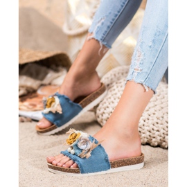 SHELOVET Módní pantofle modrý 2