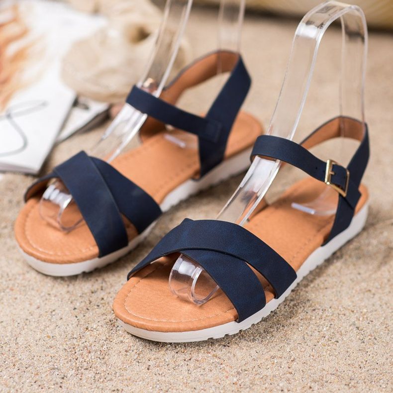 SHELOVET Pohodlné textilní sandály modrý 1 SHELOVET Pohodlné textilní sandály modrý 1