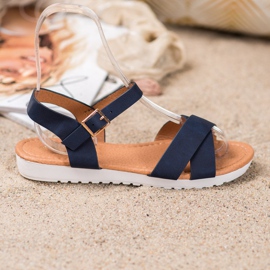 SHELOVET Pohodlné textilní sandály modrý 2