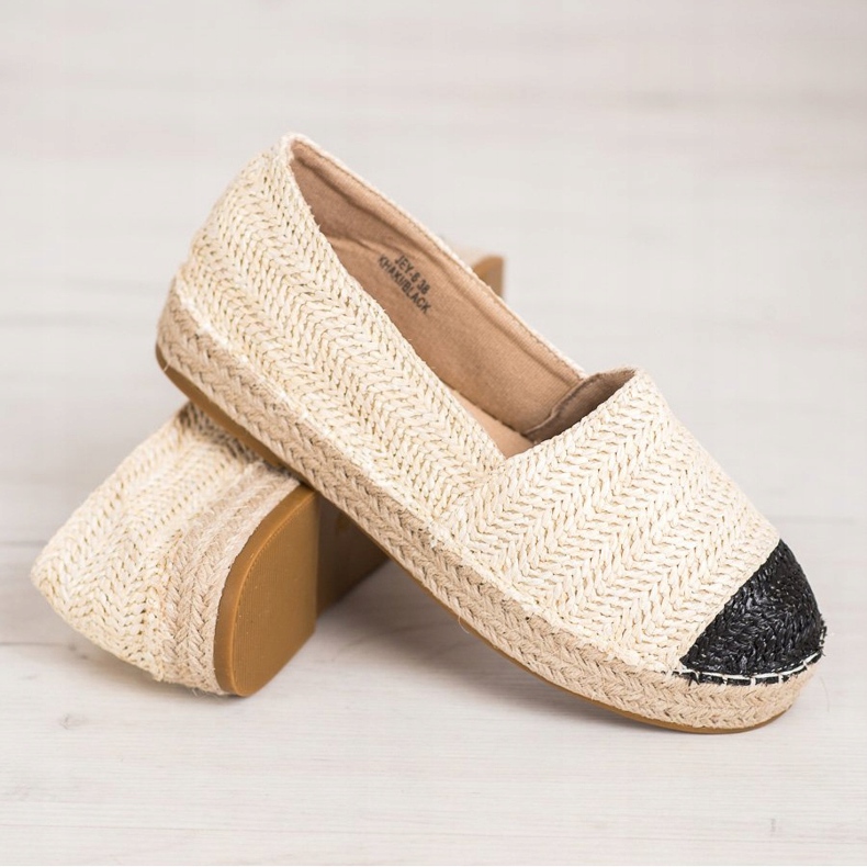SHELOVET Módní espadrilky na platformě béžový 1 SHELOVET Módní espadrilky na platformě béžový 1