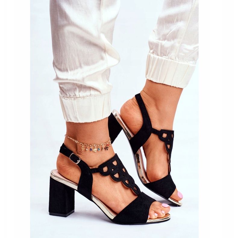 Vinceza Dámské sandály semišové černé vize černá 2