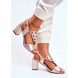 Vinceza Dámské sandály semišové zlaté vize zlatý 2