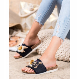 SHELOVET Módní pantofle černá vícebarevný 2