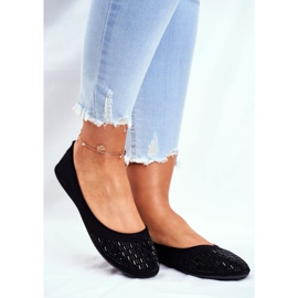 Le Scarpe Dámské černé balerínky se kubickým zirkonem Amantero černá 1