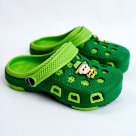 Giolan Dětské pantofle Pěnové Crocs Zelený kovboj 1