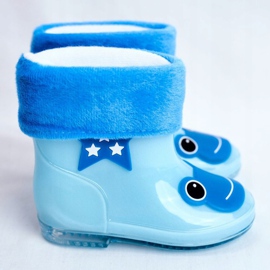 Dětské gumové galoše Blue Frog modrý 2