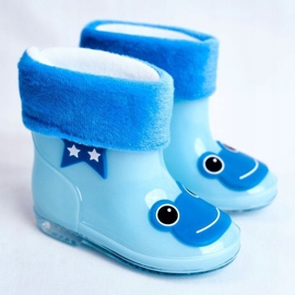Dětské gumové galoše Blue Frog modrý 1