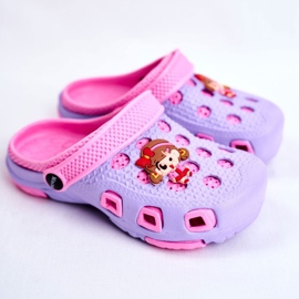Giolan Dětské pantofle Pěnové Crocs Violet Girl fialový růžový 1