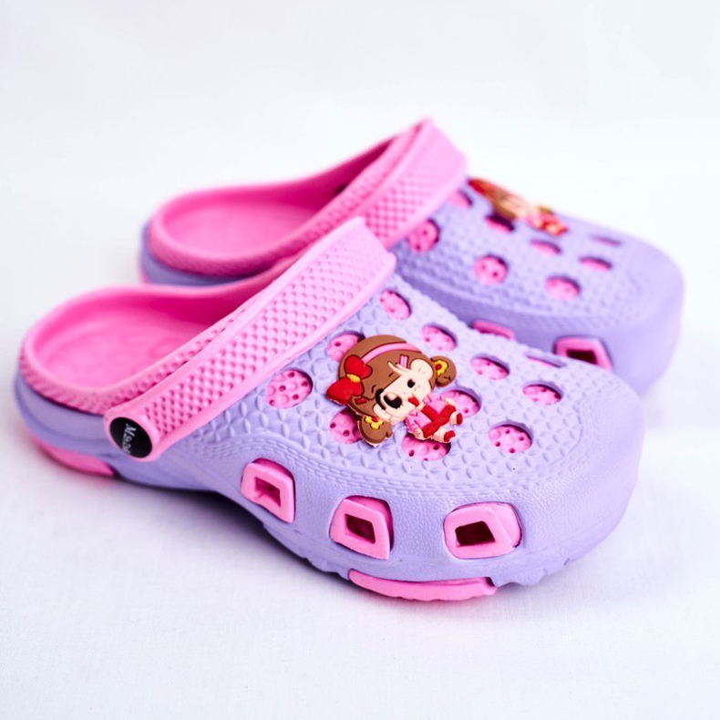 Giolan Dětské pantofle Pěnové Crocs Violet Girl fialový růžový 1