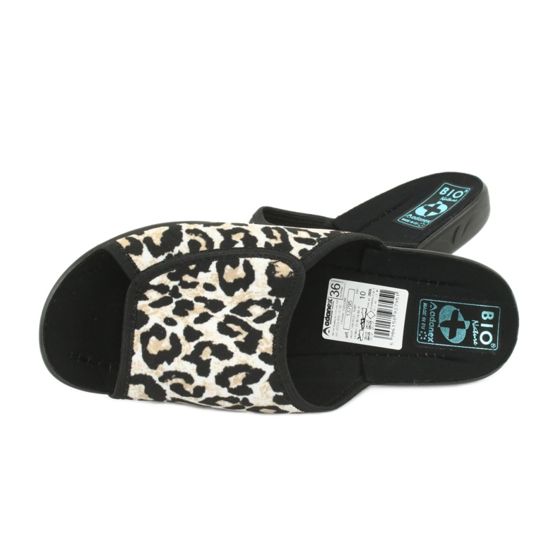 Dámské pantofle Adanex 13795 panther béžový černý 4
