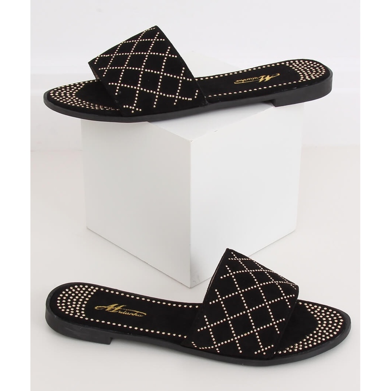 Černé dámské černé pantofle Q-85 Black černá 2