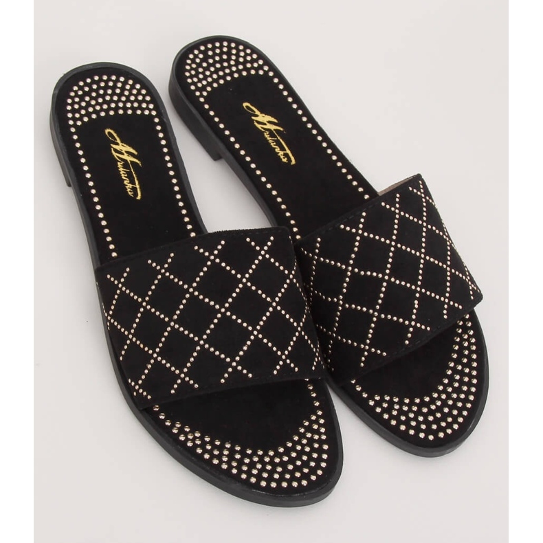 Černé dámské černé pantofle Q-85 Black černá 1