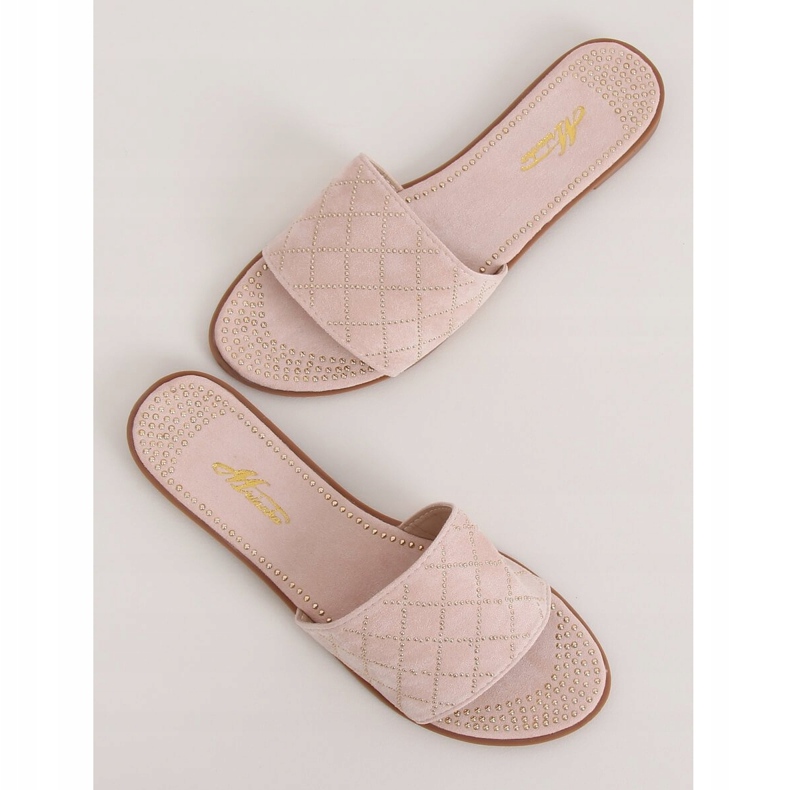Růžové dámské růžové pantofle Q-85 Pink růžový 1