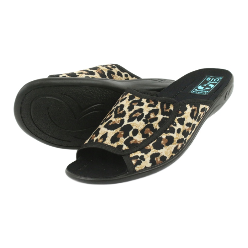 Dámské pantofle Leopard Adanex 13794 béžový hnědý černý 3