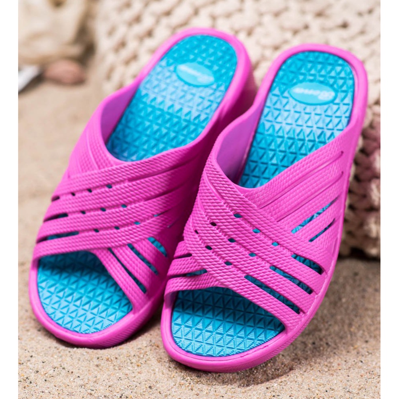 Bona Pohodlné lehké pantofle fialový růžový 2