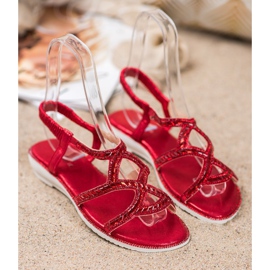 Marquiz Červené sandály s krystaly 4