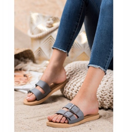 Bona Klasické pantofle se sponou šedá 2 Bona Klasické pantofle se sponou šedá 2