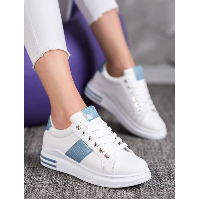 Weide Sportovní obuv s modrými vložkami bílý 1