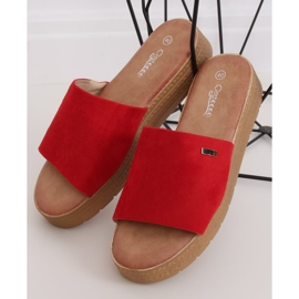 Červená Dámské červené pantofle G-576 Red 4