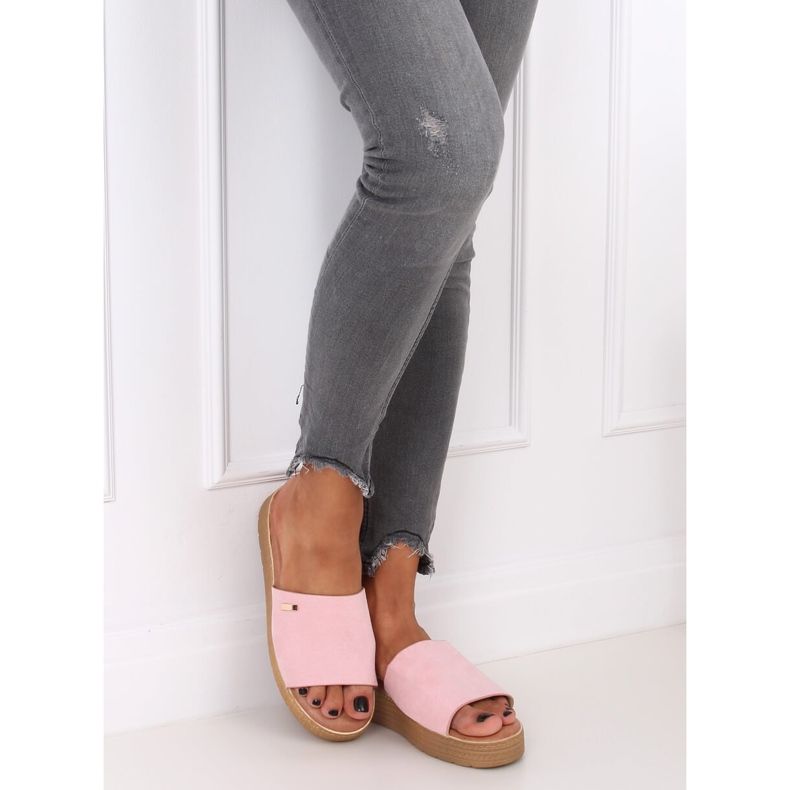 Růžové dámské růžové pantofle G-576 Pink růžový 2