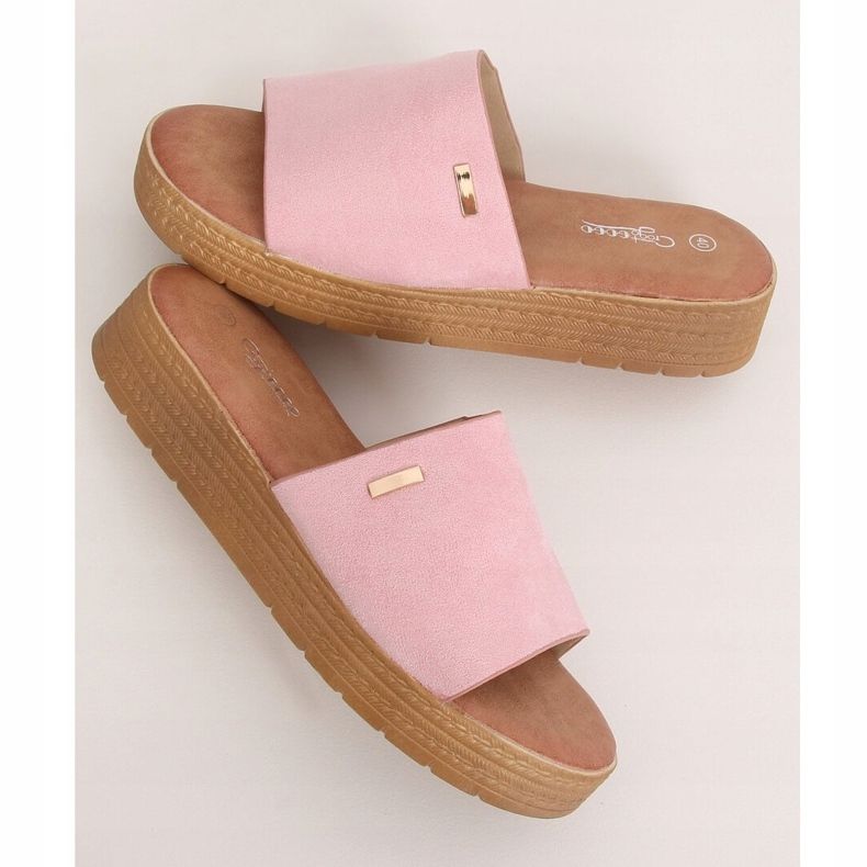 Růžové dámské růžové pantofle G-576 Pink růžový 1