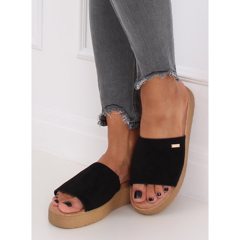 Černé dámské černé pantofle G-576 Black černá 2