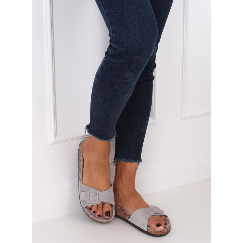 Šedé G-5026 Šedé korkové podešve šedá 2