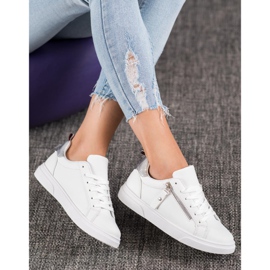 SHELOVET Sportovní obuv s ozdobným zipem bílý 2