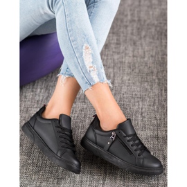 SHELOVET Sportovní obuv s ozdobným zipem černá 1