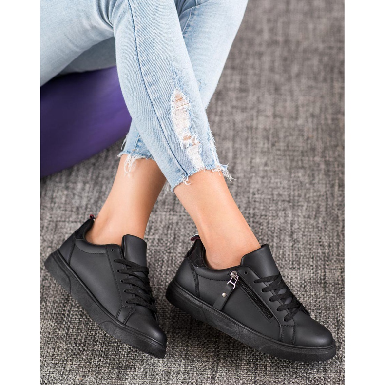 SHELOVET Sportovní obuv s ozdobným zipem černá 1