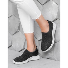 Super Mode Sportovní obuv s krystaly černá 1