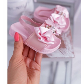 FRROCK Dětské dívčí skluzavky Bow Pearl Pink Senari růžový žluť 1