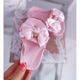 FRROCK Dětské dívčí skluzavky Bow Pearl Pink Senari růžový žluť 2