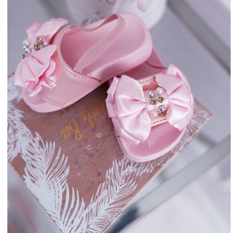 FRROCK Dětské dívčí skluzavky Bow Pearl Pink Senari růžový žluť 3