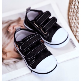 Le Scarpe Černé dětské tenisky Nimalo se suchým zipem černý 2