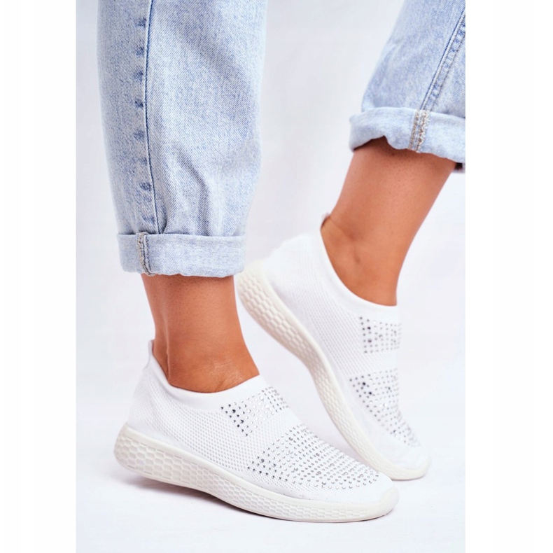 PS1 Dámské sportovní nazouvací boty bílé se Sidonim Cubic Zirconia bílý 2 PS1 Dámské sportovní nazouvací boty bílé se Sidonim Cubic Zirconia bílý 2