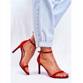 PS1 Dámské sandály na klasickém podpatku červená baziliška červené 1 PS1 Dámské sandály na klasickém podpatku červená baziliška červené 1